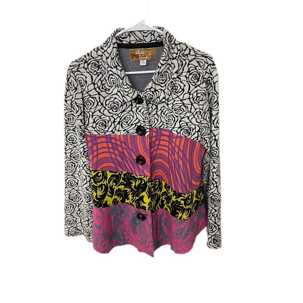 Aunt Wanda Quilted Patch Shacket Size Large - image 1